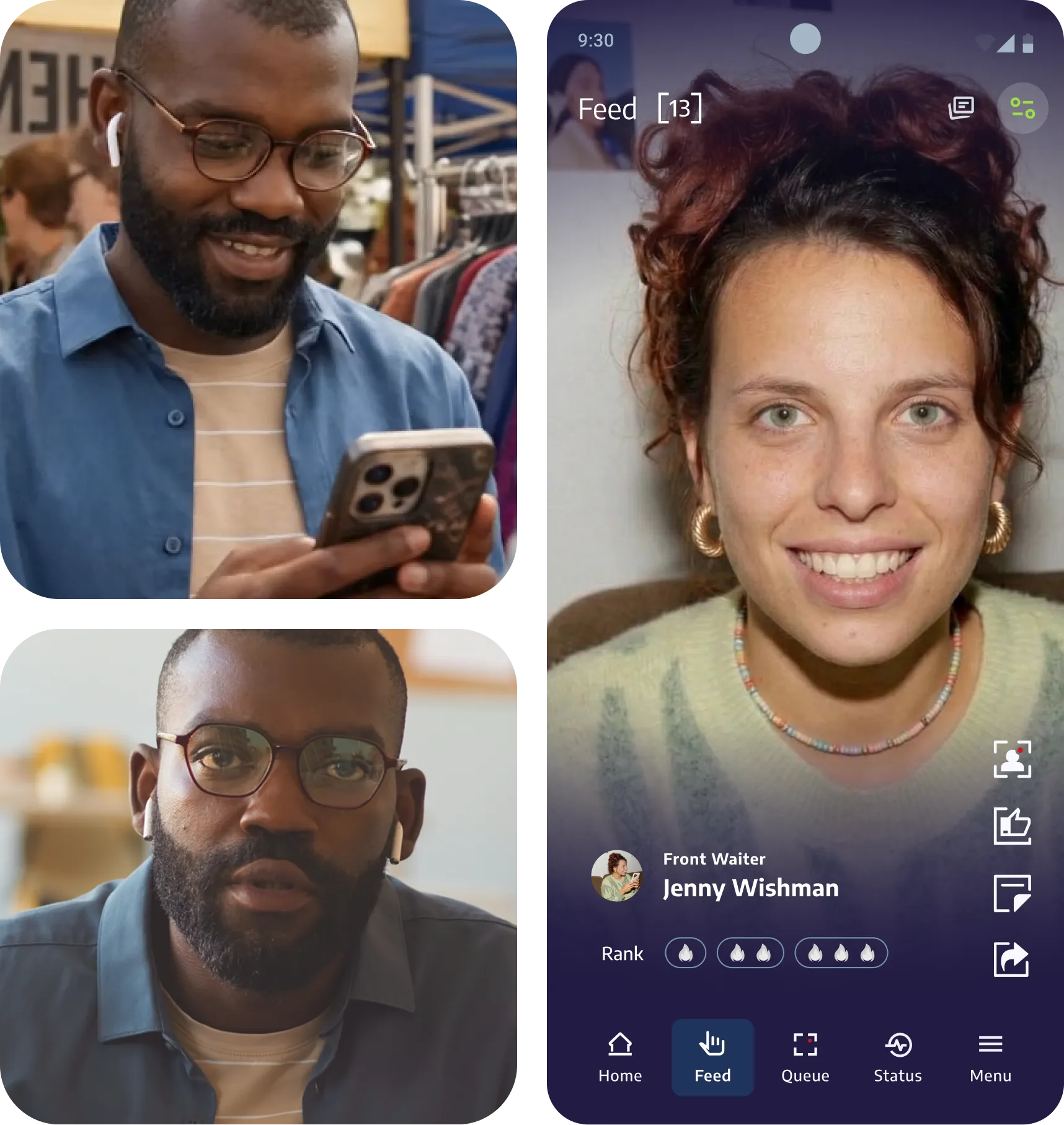 Job poster browsing candidates in the HireMeUp app